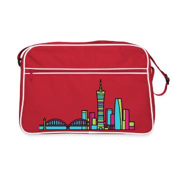 Ligne de la Skyline de la Ville de Nankin Zifeng Tower - Sac Retro - rouge/blanc - Devant