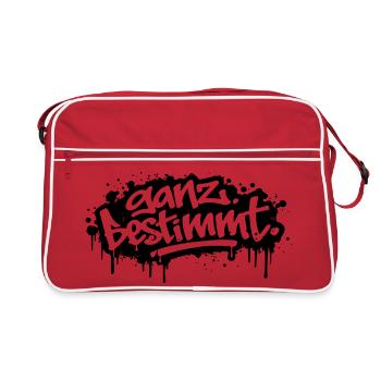ganz bestimmt - Retro Tasche - Rot/Weiß - Vorne