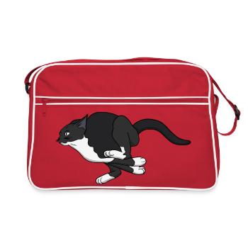 Midnight Leap Noir Cat - Retro Bag - red/white - Front