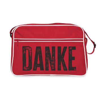 Danke Dankeschön Worte Geschenk - Retro Tasche - Rot/Weiß - Vorne
