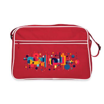 Tones Musique abstraite Schéma artistique audio - Sac Retro - rouge/blanc - Devant