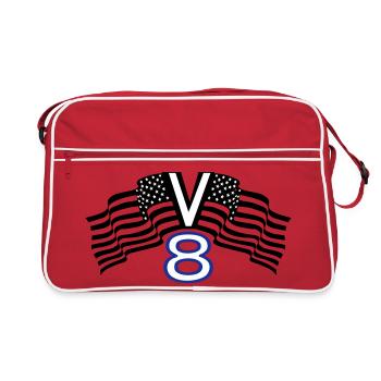 V8,Muscle Car,Garage,Car,Tuning,USA(25) - Retro Bag - red/white - Front