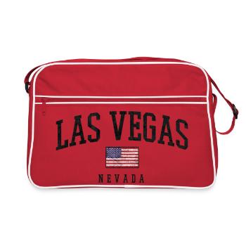 Las Vegas Nevada Vintage Flagdesign - Retro Tasche - Rot/Weiß - Vorne