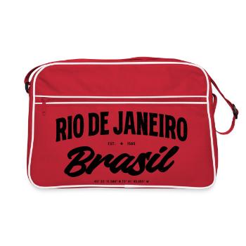 Rio de Janeiro, Brésil Script Banner - Sac Retro - rouge/blanc - Devant