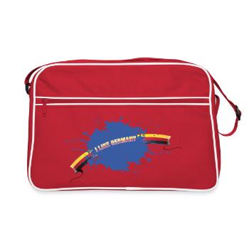 i like Germany water blobs - Retro Bag - red/white - Front