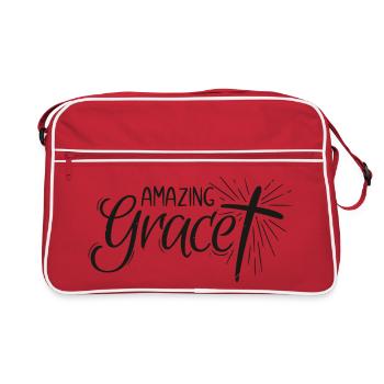 Amazing Grace Lettering - Retro Tasche - Rot/Weiß - Vorne