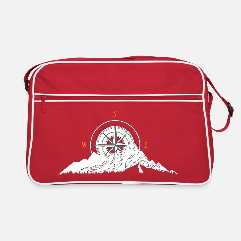 Mountain and Compass - Retro Bag - red/white