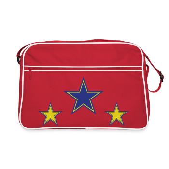 Motifs abstraits d’étoiles en jaune et bleu - Sac Retro - rouge/blanc - Devant