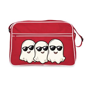 Cute ghosts with sunglasses - Retro Bag - red/white - Front