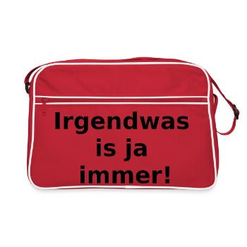 There's always something going on! - Retro Bag - red/white - Front