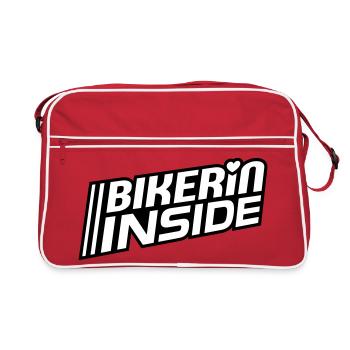 Bikerin à l’intérieur des lettres (les couleurs peuvent être modifiées) - Sac Retro - rouge/blanc - Devant