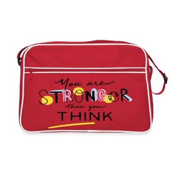 Tu es plus fort que tu ne le crois - Sac Retro - rouge/blanc - Devant