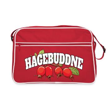 Hagebuddne - Diction de jeu de mots sur le mème - Sac Retro - rouge/blanc - Devant