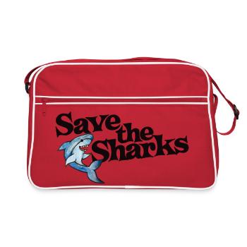 Graphique de l’océan Save the Sharks - Sac Retro - rouge/blanc - Devant