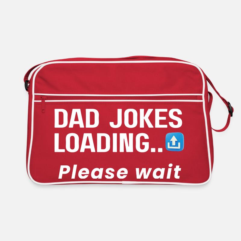 Dad Jokes Loading, please wait t-shirt - Retro Bag - red/white