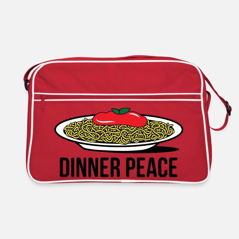 Pop Art Spaghetti mit Tomatensauce - Retro Tasche - Rot/Weiß