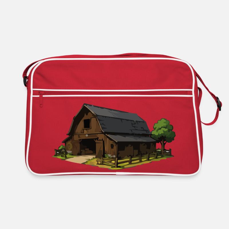 Rustikale Scheune Illustration Retro Tasche