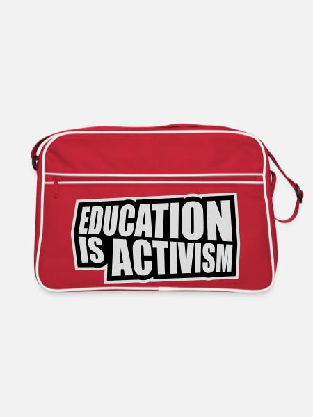 L’éducation est activisme Bildung Aktivismus Déclaration - Sac Retro - rouge/blanc - Devant