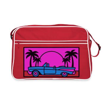 Retro 80s Car Logo - Retro Bag - red/white - Front