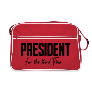 President for the third time in the USA - Retro Bag - red/white - Front
