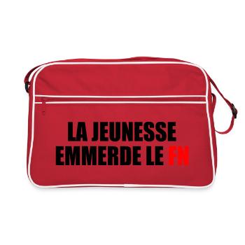 la jeunesse emmerde front national - Sac Retro - rouge/blanc - Devant