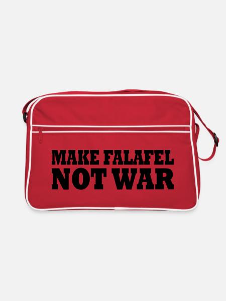 Make falafel not war - Sac Retro - rouge/blanc - Devant