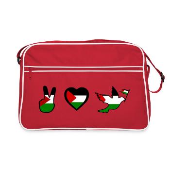 Free palestine - Retro Tasche - Rot/Weiß - Vorne