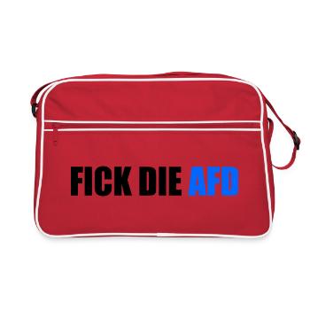 Fick die afd - Retro Tasche - Rot/Weiß - Vorne