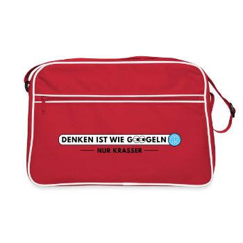 Penser, c’est comme chercher sur Google – mais plus évident - Sac Retro - rouge/blanc - Devant