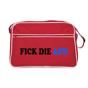 Fick die afd - Retro Tasche - Rot/Weiß - Vorne