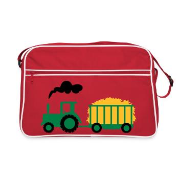 traktor kind geschenk - Retro Tasche - Rot/Weiß - Vorne