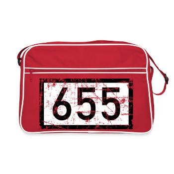 Rheinkilometer 655 Bonn am Rhein (Vintage) - Retro Tasche - Rot/Weiß - Vorne
