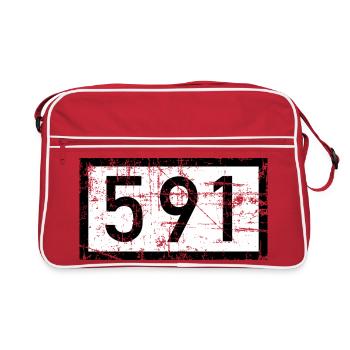 Rheinkilometer 591 - Koblenz am Rhein (Vintage) - Retro Tasche - Rot/Weiß - Vorne