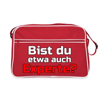 Experte Profi Arbeit Virus Sprüche - Retro Tasche - Rot/Weiß - Vorne