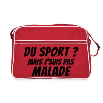 sport, sport humour, no sport - Sac Retro - rouge/blanc - Devant