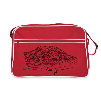mount mckinley, Denali, Alaska, Berg, Gletscher - Retro Tasche - Rot/Weiß - Vorne
