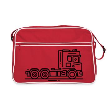 Laster Lkw Fahrzeug - Retro Tasche - Rot/Weiß - Vorne