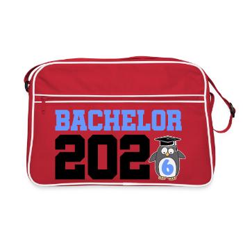Bachelor 2026 Bachelorbschluss Promotion Sponsion - Retro Tasche - Rot/Weiß - Vorne