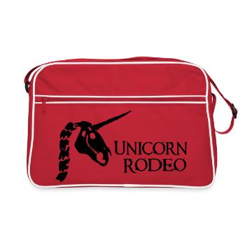 Unicorn Rodeo Skull Signet Lettering Logo - Retro Bag - red/white - Front