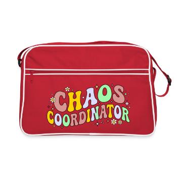 Coordinateur du Chaos - Dicton rétro - Sac Retro - rouge/blanc - Devant