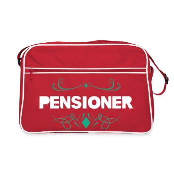 Pensioner Flourish Print - Retro Tasche - Rot/Weiß - Vorne