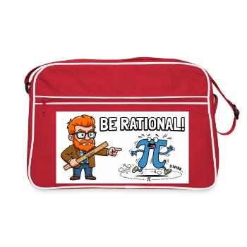 Be Rational Math Cartoon - Retro Bag - red/white - Front