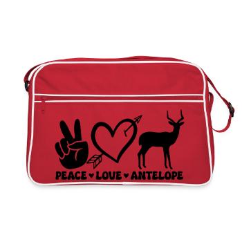 Cœur d’antilope Motif animal de paix - Sac Retro - rouge/blanc - Devant