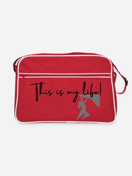This is my life-KletternII - Retro Tasche - Rot/Weiß