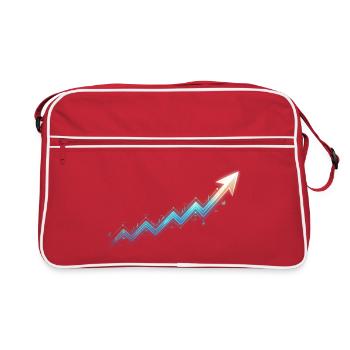 To The Moon: Bullenmarkt-Wachstumsdiagramm mit Golden - Retro Tasche - Rot/Weiß - Vorne