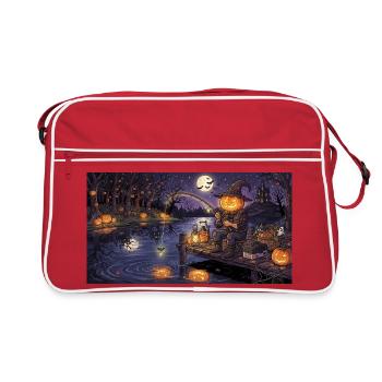 Kürbisangler am Mondsee - Retro Tasche - Rot/Weiß - Vorne