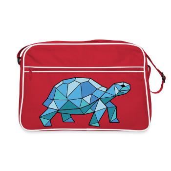 Walking Poly Schildkröte - Retro Tasche - Rot/Weiß - Vorne