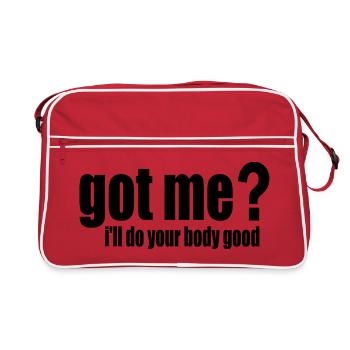 got me? i'll do your body good - Sac Retro - rouge/blanc - Devant
