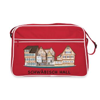 Schwäbisch Hall, Southern Germany, Drawing - Retro Bag - red/white - Front