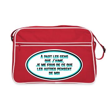 I don't care what people think of me - Retro Bag - red/white - Front